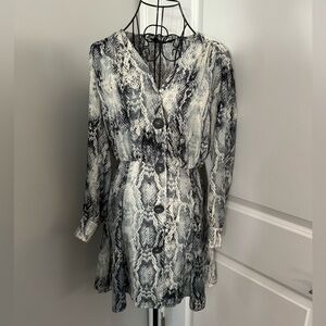 Zara Leopard Print Button Down Mini Dress in Size Small
